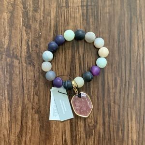 Chico’s matte beaded drop off stretch bracelet